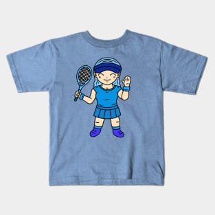 Cute girl tennis player Kids T-Shirt